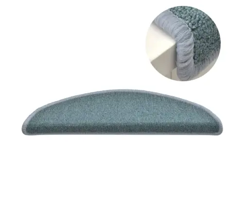 Kāpņu Paklājiņi, 15 Gab., 56X17X3 Cm, Jūras Zili, Pusapaļi Vidaxl