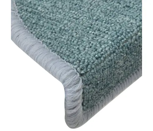 Kāpņu Paklājiņi, 15 Gab., 56X17X3 Cm, Jūras Zili, Pusapaļi Vidaxl