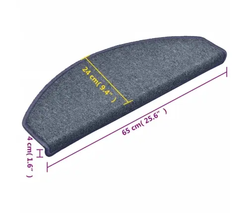 Kāpņu Paklājiņi, 15 Gab., 65X24X4 Cm, Tumši Pelēki Un Zili, Pusapaļi, Lieli Vidaxl Kāpņu Paklājiņi, 15 Gab., 65X24X4 Cm, Tumši Pelēki Un Zili, Pusapaļi, Lieli Vidaxl