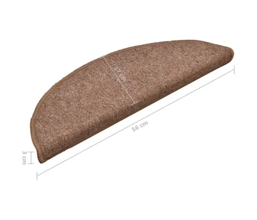 Kāpņu Paklāji, 15 Gab., 56X17X3 Cm, Brūni Vidaxl