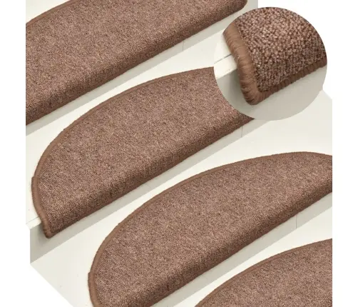 Kāpņu Paklāji, 15 Gab., 56X17X3 Cm, Brūni Vidaxl