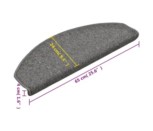 Trepimatid 15 Tk 65 X 24 X 4 Cm Tumehall Poolringikujuline Suur Trepimatid 15 Tk 65 X 24 X 4 Cm Tumehall Poolringikujuline Suur