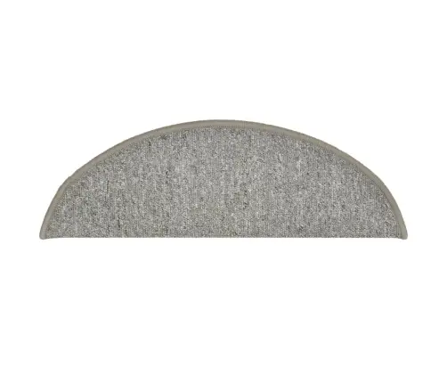 Kāpņu Paklājiņi, 15 Gab., 56X17X3 Cm, Gaiši Pelēki, Pusapaļi Vidaxl
