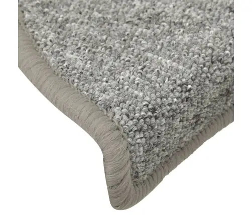 Kāpņu Paklājiņi, 15 Gab., 56X17X3 Cm, Gaiši Pelēki, Pusapaļi Vidaxl