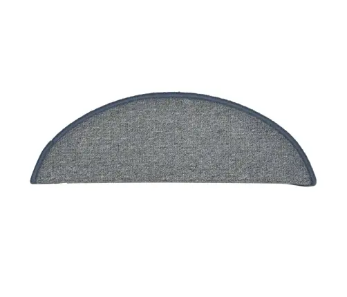 Kāpņu Paklājiņi, 15 Gab., 56X17X3 Cm, Gaiši Pelēki Un Zili, Pusapaļi Vidaxl