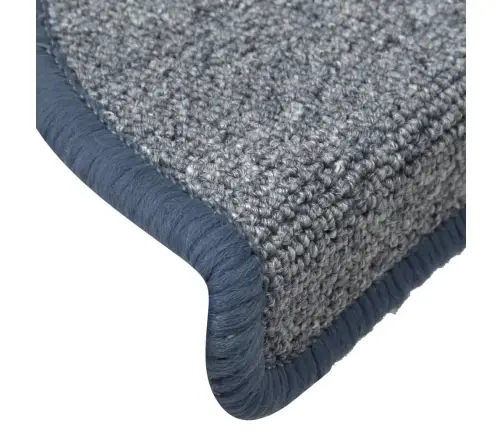 Kāpņu Paklājiņi, 15 Gab., 56X17X3 Cm, Gaiši Pelēki Un Zili, Pusapaļi Vidaxl