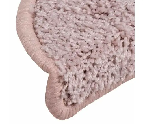 Kāpņu Paklājiņi, 15 Gab., 56X17X3 Cm, Gaiši Rozā, Pusapaļi Vidaxl