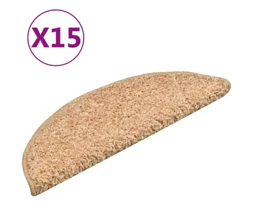 Kāpņu Paklāji, 15 Gab., 56X17X3 Cm, Zelta Krāsā Vidaxl