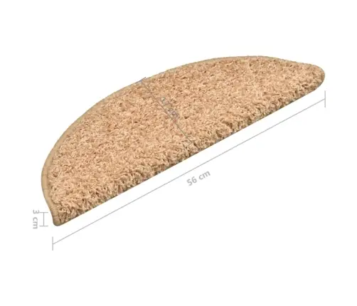 Kāpņu Paklāji, 15 Gab., 56X17X3 Cm, Zelta Krāsā Vidaxl