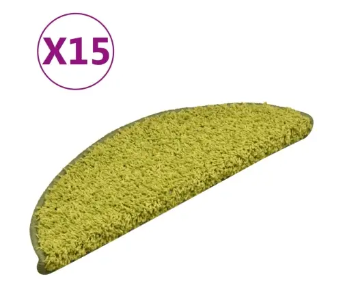 Laiptų Kilimėliai, 15Vnt., Žalios Spalvos, 56X17X3Cm