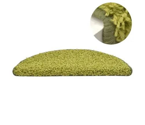 Laiptų Kilimėliai, 15Vnt., Žalios Spalvos, 56X17X3Cm