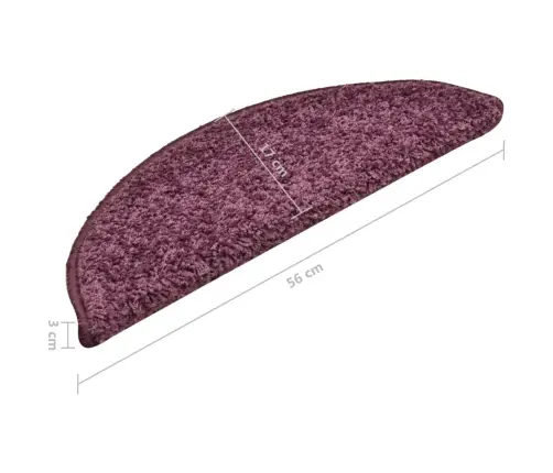 Kāpņu Paklāji, 15 Gab., 56X17X3 Cm, Tumši Violeti Vidaxl