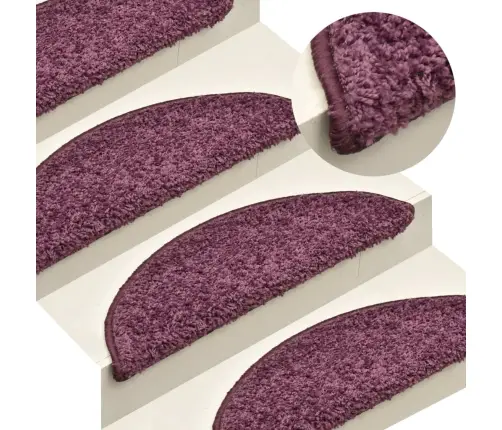 Kāpņu Paklāji, 15 Gab., 56X17X3 Cm, Tumši Violeti Vidaxl