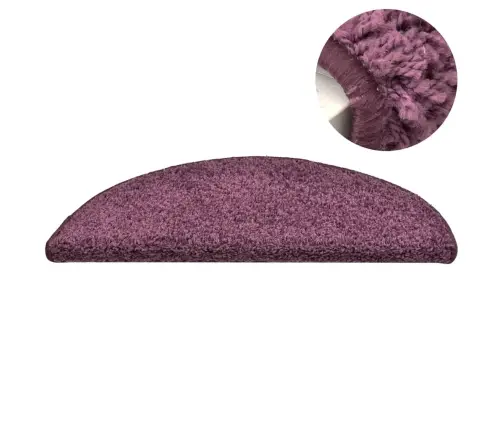 Kāpņu Paklājiņi, 15 Gab., 65X21X4 Cm, Tumši Violeti, Pusapaļi, Lieli Vidaxl