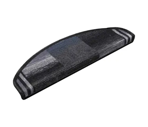 Kāpņu Paklāji, 15 Gab., Pašlīmējoši, 65X21X4Cm, Melni Ar Pelēku Vidaxl