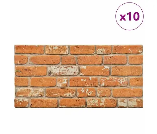 3D Sienas Paneļi, 10 Gab., Gaiši Brūnu Ķieģeļu Dizains, Eps Vidaxl