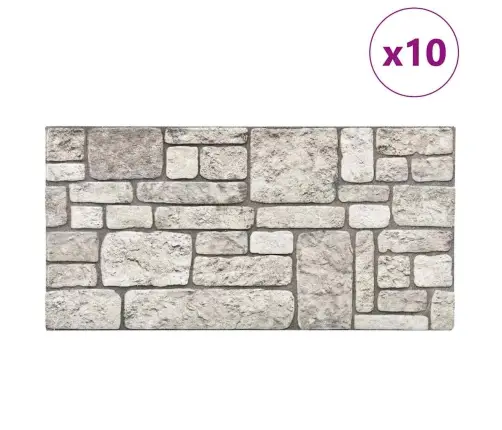 3D Sienas Paneļi, 10 Gab., Pelēku Ķieģeļu Dizains, Eps Vidaxl