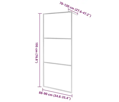 Dušas Siena, Caurspīdīgs Esg Stikls, 90X195 Cm Vidaxl