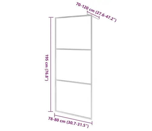 Dušinurga Sein, Matt Esg-Klaas, 80 X 195 Cm