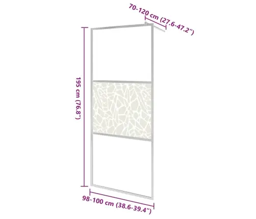 Dušo Sienelė, 100X195cm Esg Stiklas, Su Akmenukais