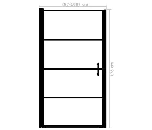 Dušinurga Uks, Karastatud Mattklaas, 100 X 178 cm Must