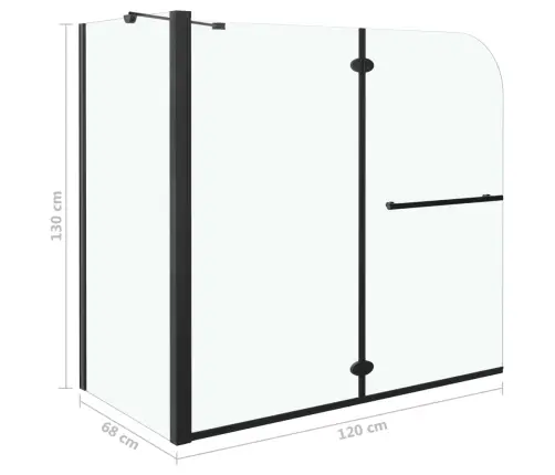 Divviru Dušas Kabīne, Esg, 120X68X130 Cm, Melna Vidaxl