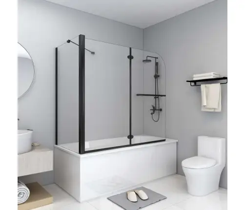 Divviru Dušas Kabīne, Esg, 120X68X130 Cm, Melna Vidaxl