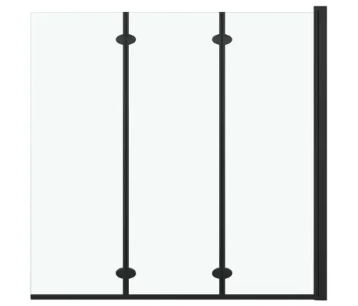 Salokāmas Dušas Durvis, 130X138 Cm, 3 Paneļi, Esg, Melnas Vidaxl