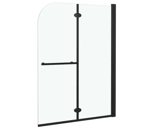 Salokāmas Dušas Durvis, 95X140 Cm, 2 Paneļi, Esg, Melnas Vidaxl
