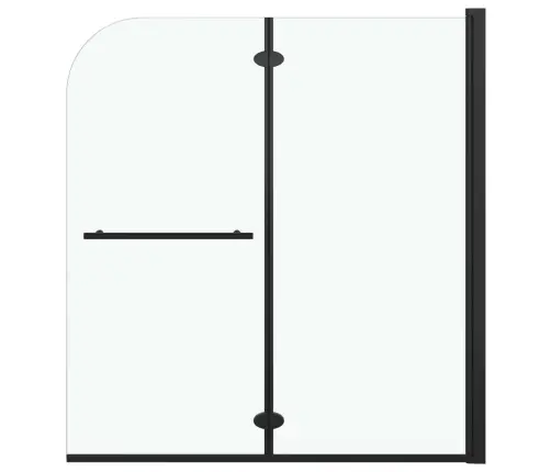 Salokāmas Dušas Durvis, 120X140 Cm, 2 Paneļi, Esg, Melnas Vidaxl