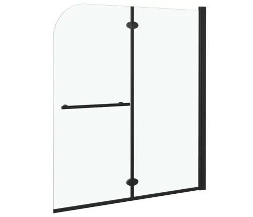 Salokāmas Dušas Durvis, 120X140 Cm, 2 Paneļi, Esg, Melnas Vidaxl