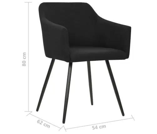 Söögitoolid 2 Tk, Must, Kangas