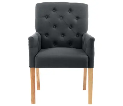 Virtuves Krēsls Ar Roku Balstiem, Pelēks Audums Vidaxl