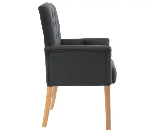 Virtuves Krēsls Ar Roku Balstiem, Pelēks Audums Vidaxl