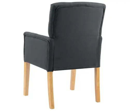 Virtuves Krēsls Ar Roku Balstiem, Pelēks Audums Vidaxl