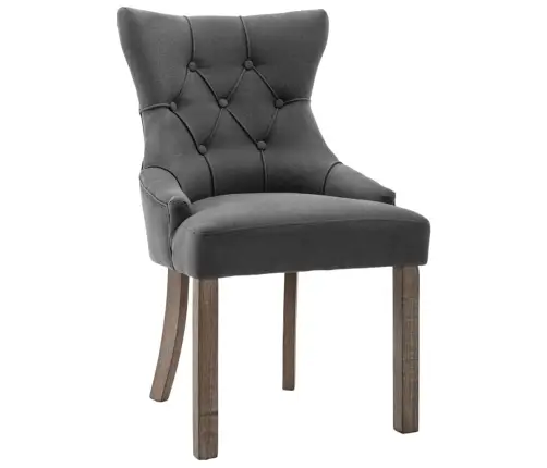 Virtuves Krēsli, 2 Gab., Pelēks Audums Vidaxl