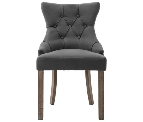 Virtuves Krēsli, 2 Gab., Pelēks Audums Vidaxl