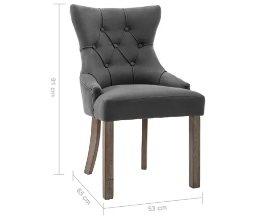 Virtuves Krēsli, 2 Gab., Pelēks Audums Vidaxl