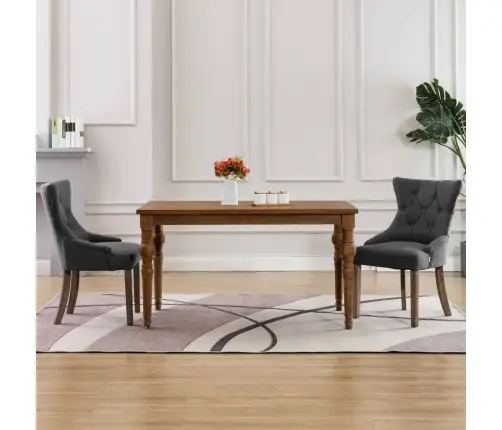 Virtuves Krēsli, 2 Gab., Pelēks Audums Vidaxl