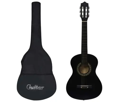 Klassikaline Kitarr Algajatele Ja Lastele Kotiga, Must 1/2 34"