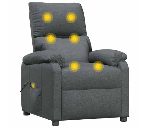 Masāžas Krēsls, Tumši Pelēks Audums Vidaxl