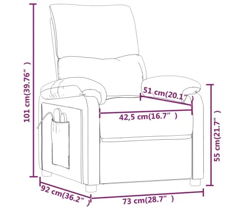 Masāžas Krēsls, Tumši Pelēks Audums Vidaxl