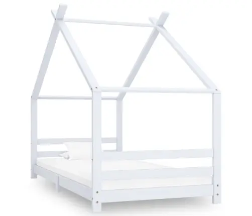 Bērnu Gultas Rāmis, Balts, Priedes Masīvkoks, 90X200 Cm Vidaxl