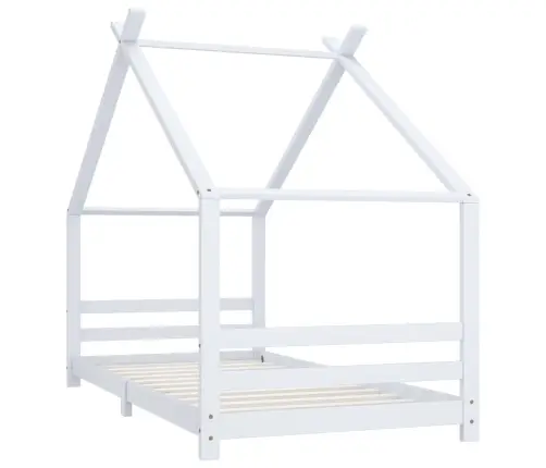 Bērnu Gultas Rāmis, Balts, Priedes Masīvkoks, 90X200 Cm Vidaxl
