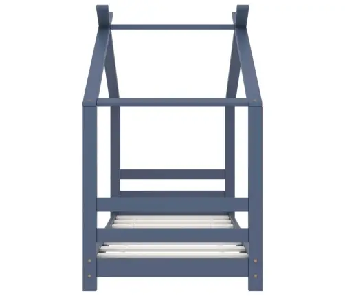 Bērnu Gultas Rāmis, Pelēks, Priedes Masīvkoks, 70X140 Cm Vidaxl