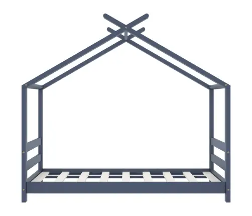 Bērnu Gultas Rāmis, Pelēks, Priedes Masīvkoks, 70X140 Cm Vidaxl