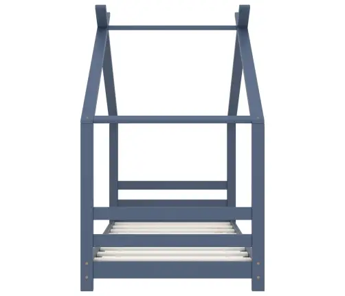 Bērnu Gultas Rāmis, Pelēks, Priedes Masīvkoks, 80X160 Cm Vidaxl