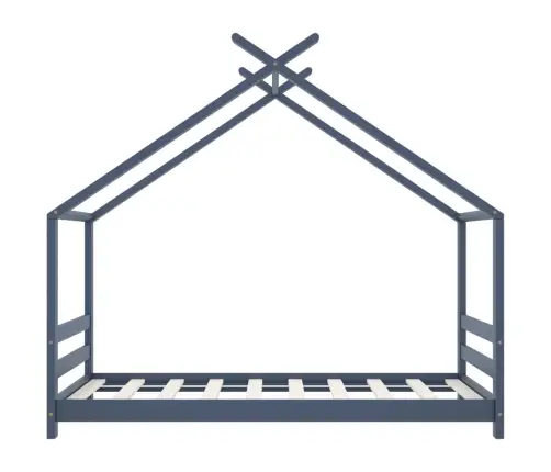 Bērnu Gultas Rāmis, Pelēks, Priedes Masīvkoks, 80X160 Cm Vidaxl