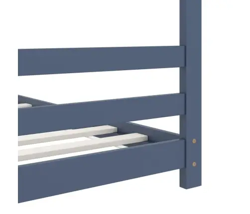 Bērnu Gultas Rāmis, Pelēks, Priedes Masīvkoks, 80X160 Cm Vidaxl