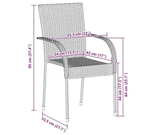 Dārza Krēsli, 4 Gab., Pe Rotangpalma, Brūni Vidaxl